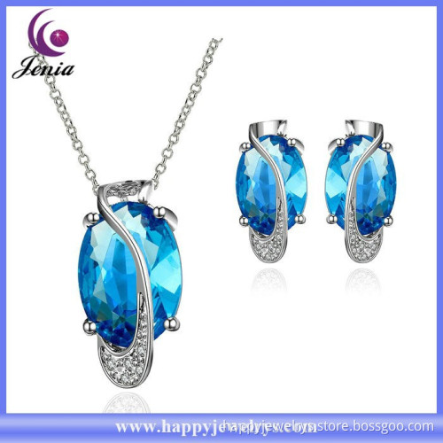 Fashion jewelry blue zircon cheap gold plated indian gold jewelry set (KFVRS014)